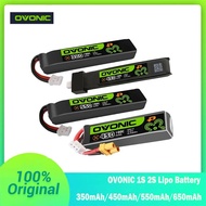 OVONIC 1S 2S  350mAh/450mAh/550mAh/650mAh Lipo Battey With BT2.0/ PH2.0/XT30 Plug for RC FPV Racing 