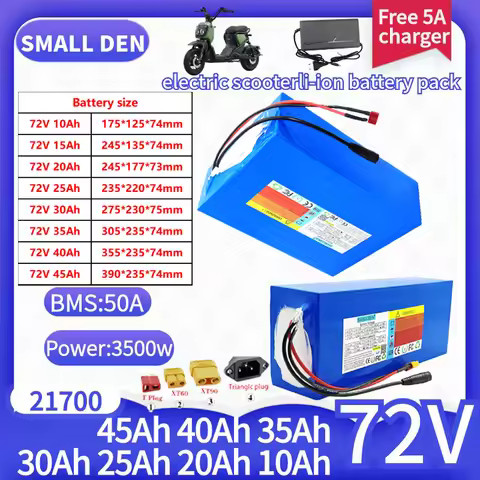 new 72V 10Ah 15Ah 20Ah 25Ah 30Ah 35Ah 40Ah 45Ah 21700 Lithium battery pack20S2P-9P 0-3500W batterie 