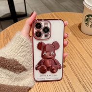 3D Violent Bear Mobile Phone Case For iPhone 14 13 12 11 Pro Max 7 8 Plus X Xs Max XR Rubik's Cube E