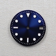 28.5MM Simple Single Calendar Watch Dial Green Luminous Face For NH35/NH36/4R/6R Movement