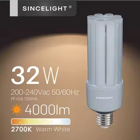 LED Corn Light Bulb Lamp 32W 4000 Lumen for High Bay Lamp, 200-240V, 2700K/4000K, E27 Medium Base fo
