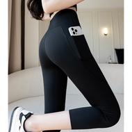 Best Sale Women's Sports Leggings 7/8 High Waist Plain Yoga Pants Gym Sport