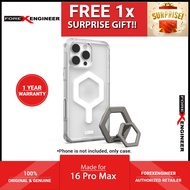 [ 16 Pro Max ] UAG Plyo Magnetic Charging Compatible Bundle - Ice White Case + Titanium Ring Stand