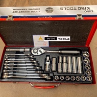 ชุดบล็อก Euro King 4 หุน และประแจแหวนข้าง-ปากตาย 29 ชิ้น Euro King