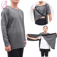 OCEANMAP Buttoned Patient Gown, Washable Breathable Bedridden Elderly Care Clothing, Adaptive Recove