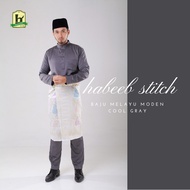 Baju Melayu Habeeb Stitch - Cool Gray