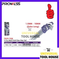 Prowess (Extra Long) Hex Allen Key Set (1.5MM-10MM) | Home Diy | Allen Key Hex | Hex Key