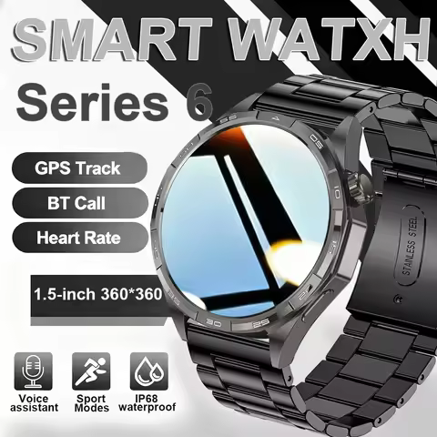 New Smart Watch Men Watch 6 GT Series AMOLED Screen Heart Rate Health Monitoring Bluetooth Call Busi