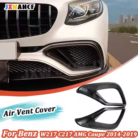 JXWANCF Carbon Fiber FRP Front Bumper Air Vent Anards Splitters for Benz W217 C217 S63 S65 AMG Coupe