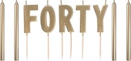 40th Birthday Pick Candle - 4" | Gold | 9 Pcs.