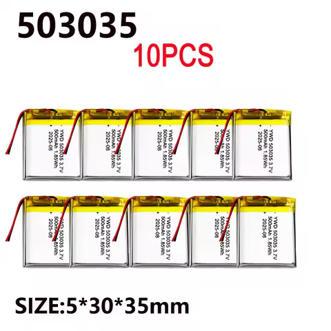 503035 Rechargeable Lithium Polymer Battery 3.7V 500mah for Car Recorder VR MP3 DVD GPS Navigationti