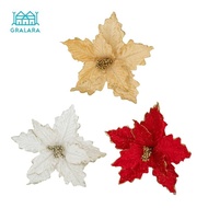 [Gralara] Artificial Flowers Glitter Christmas Flower Table Centerpiece Pendant Hanging Xmas Tree De