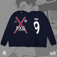 Longsleeve PXG FC Paris France Rin Shidou Blue Lock Jersey Kaos Anime Manga Baju T-Shirt Japan DJA C