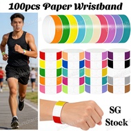 「SG Seller」100Pcs/pack Disposable Paper Wristband For Amusement Parks Concerts and Event Tickets‌