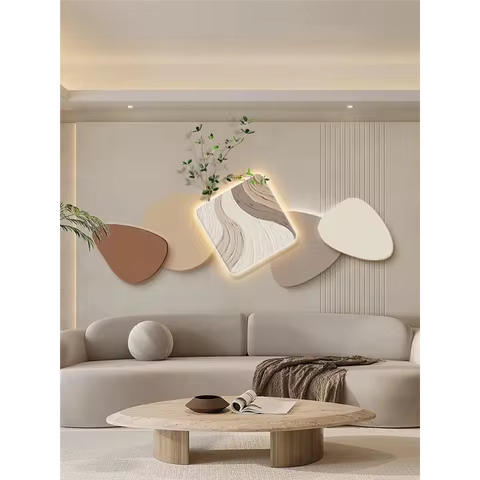 The LED clock is used to display the 2025 new model of living room decorative paintings in a green c