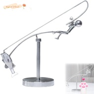 EUCALYTUSMY The Fisherman Balancing Sculpture, Gift Handmade Kinetic Fishing Sculpture, Creative Met