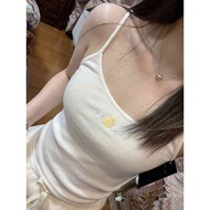 Brandy Brandy Melville Top bm Duckling Sling American Retro Pure Cotton Stretch Embroidery bm Zoo Se