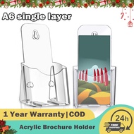 A6 Acrylic Transparent Brochure Holder Wall Mount Flyer Magazine Pamphlet Standee Display