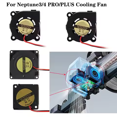 For Elegoo 4015/4010/3010 Turbo Fan for Neptune 4-Pro/Plus/Neptune 3 Pro/Plus 24V Cooling Fan 3D Pri