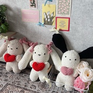 Fluffy cute bunny plushie heart LIMITED