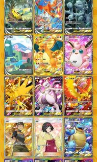 Pokemon tcg pocket 全圖鑑 7張實境，3神鳥ex異圖，皇冠噴火龍
