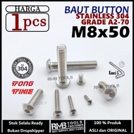 Bolt L Button M8 x 50 Length 5cm Stainless Steel SUS 304 Grade A2-70 Key L5 M8 Bolt L5 SS 304