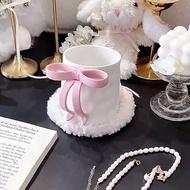 Bow ceramic mug girl heart birthday gift Send Boyfriends Sisters Meaningful Holiday gift Bow ceramic