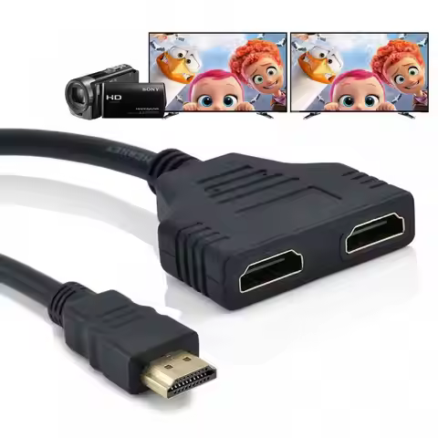 New Arrival HDMI-compatible Splitter Cable 1 Male To Dual HDMI-compatible 2 Female Y Splitter Adapte