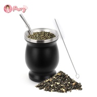 ชุดแก้วน้ำชา เยอร์บา มาเต Yerba Mate Cup 230ml. แถมหลอดฟรี! พร้อมแปรงล้างทำความสะอาด แก้วเก็บความเย็