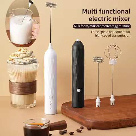 Multifunctional Electric Mixer USB Handheld Blender Mini Coffee Maker Whisk Mixer Cappuccino Cream E