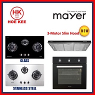 (BULKY) Mayer MMGH888 Glass / MMSS888 Stainless Steel Hob + Mayer MMSIA900HS / MMSIA900HS BK Slimline Hood + Mayer MMDO9A Built-In Oven