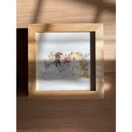 GANTUNGAN Custom 2D Wooden Photo Frame with Thin Trim | 40X60cm 30X40cm 20x30cm | Use MDF Board | Se