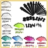 [Almencla2] 36 Pieces/  Gauges Stretching Kit Acrylic 14G-00G Expander Tapper  Body Jewelry