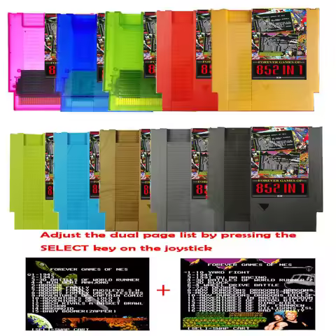 FOREVER DUO GAMES OF NES 852 in 1 Game Cartridge for NES Console,1024MBit Flash Chip in Use