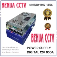 Digital Power Supply 12V 100A Switching PureTrafo 12V 100A Adapter with Fan Box biru 12V Power Suppl