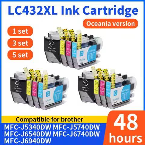 1/3/5set LC432 LC432XL LC 432 Ink Cartridge Compatible For Brother MFC-J5340DW J5740DW J6540DW J6940