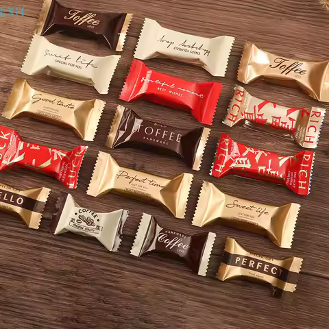 100Pcs Disposable Aluminum Film Toffee Packaging Chocolate Baked DIY Handmade Coffee Candy Nougat Ma