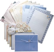 36PCS Writing Paper and Envelopes Set,Stationery Set,12 Lined Sheets & 6 Envelopes,6 Metal Pendant,6