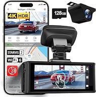 REDTIGER 4K HDR Dash Cam Front and Rear, STARVIS 2 Sensor, 5.8GHz WiFi APP, 3.18" Touchscreen, Voice