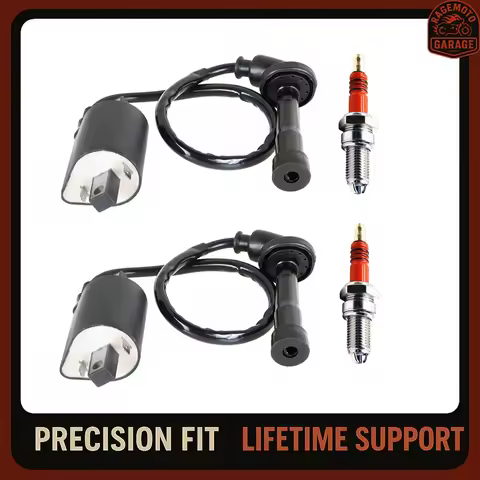 2× Ignition Coil with Spark Plug for Yamaha V Star 650 XVS650 (1998–2016) – 4VR-82320-00
