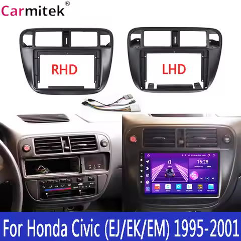 9" Car Radio Fascia For Honda Civic (EJ/EK/EM) 1995-2001 Video Panel Player Audio Dash 2 Din Frame D