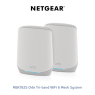 NETGEAR RBK762S Orbi Tri-band WiFi 6 Mesh System, 5.4Gbps, Router + 1 Satellites