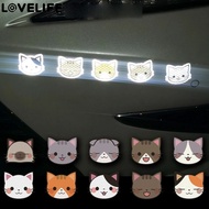 [ Featured ] Reflective Car Sticker - Night Warning Signs - Body Scratches Blocking Decor - Cartoon Cat Stickers - Personalised Decals - for Motorcycle Electric Bicycle Helmet