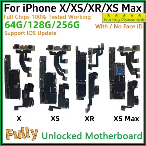 Unlocked For iPhone XR Motherboard For iphone X XS Max With/No Face ID Logic board MainBoard Free Cl