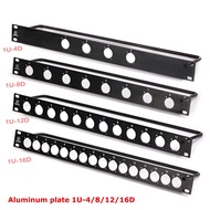 Rack Patch Panel 4 8 12 16 Way Channel 1U Flight Case Mount For XLR Connecctor Male Female SpeakOn A