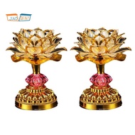 2Pcs LED Lotus Buddhist Lights  Buddha Lotus Lamps Plug in or Battery-Operated Buddhist Lamp US Plug