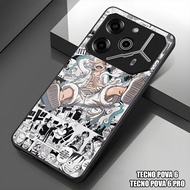 HP GUMIHO - Glossy Glass Glitter Case for Type TECNO POVA 6hp TECNO POVA 6 PRO Fashion Kesing ONE PI