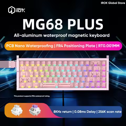 IROK MG68 Plus MG68 Ace W Wired Aluminum Gaming Magnetic Mechanical Keyboard 65% Layout RT0.001MM 8K