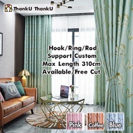 🔥Jacquard Curtains🔥 85% Blackout Curtain 270cm/310cm Langsir Daun Langsir Tingkap for Bedroom Dining