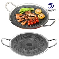 GIOVANNI Barbecue Plate, Nonstick Stainless Steel Frying Plate, Lightweight Thickened Bottom Durable Portable BBQ Grill Pan Party